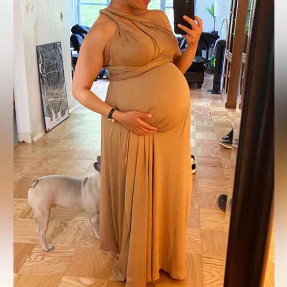 Momyknows Elegant One Shoulder Maternity Dress - Picture 1 of 3
